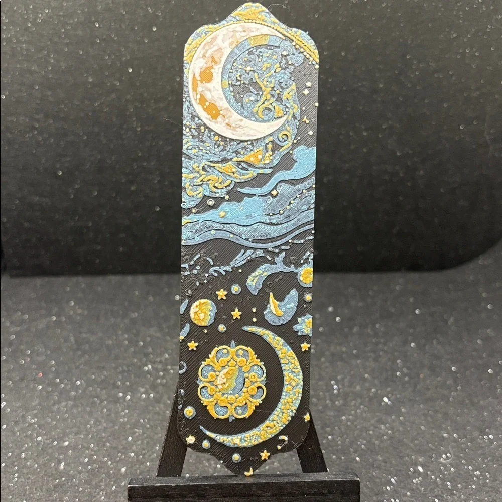 Celestial Themed Bookmark with Moon and Stars - Picture 4 of 4